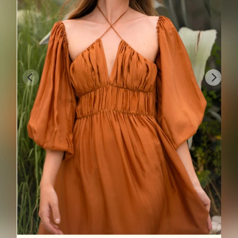 Krakatoa Terracotta Bemberg Maxi Dress - Picture 3 of 10